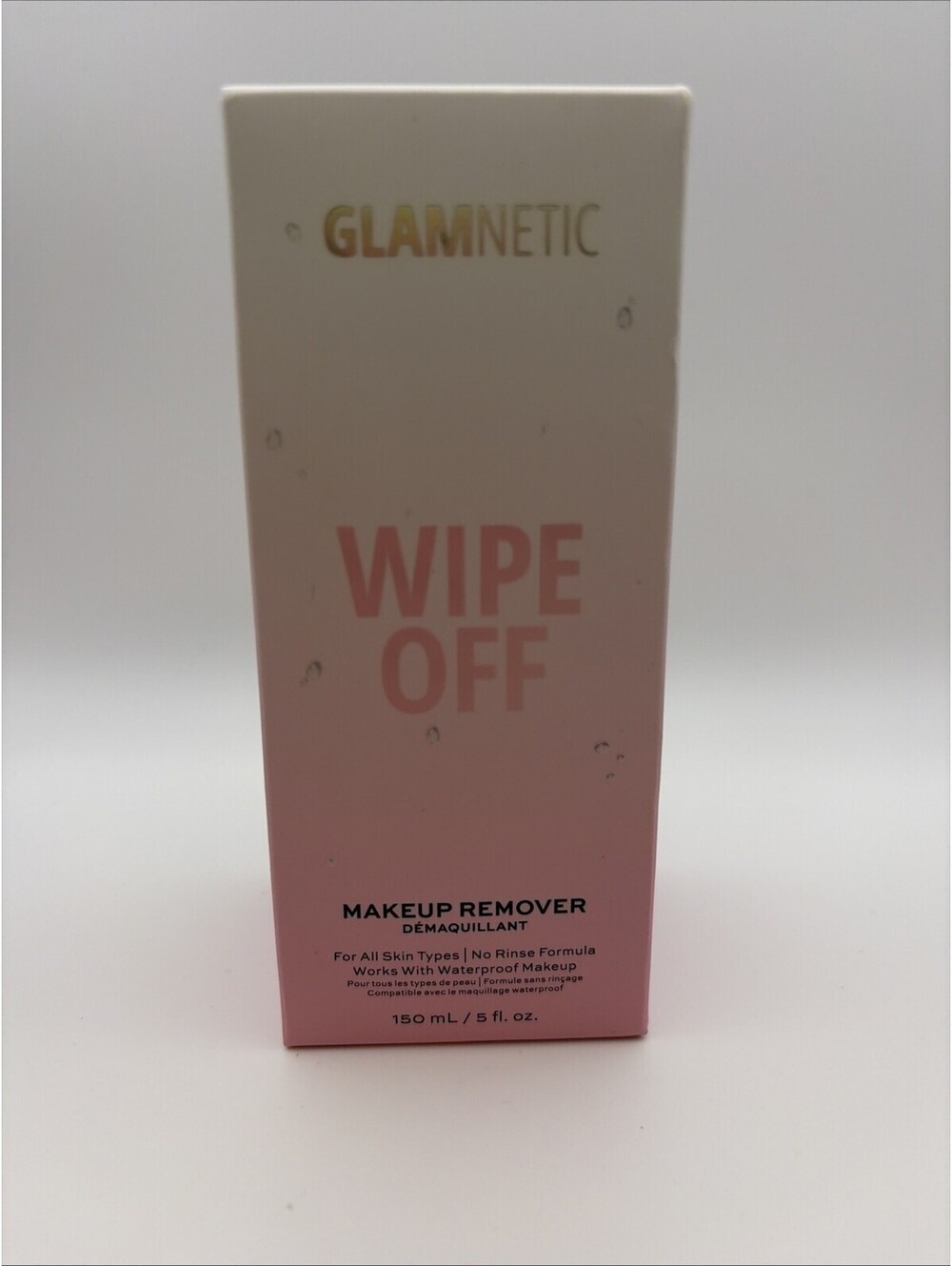 Glamnetic Wipe Off Makeup Remover  5 Oz No Rinse, Sensitive Skin, Moisturizing